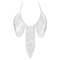 Chran Summer Beach Bra Top Chain Sexy Bikini Accessories Body Chains for Women Golden Necklace Party Jewelry - style: silver