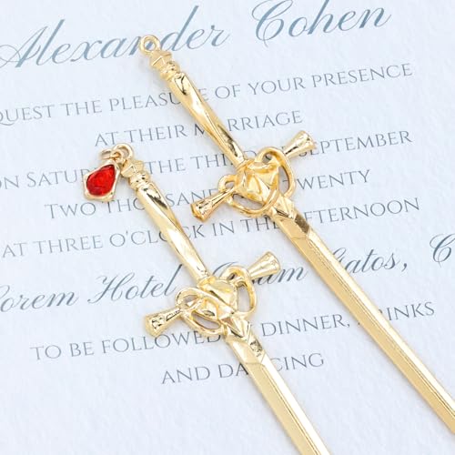 inSowni 8 Pieces Retro Gothic Medieval Metal Sword Hair Sticks with Crystal Pendant Chopsticks Long Hair Pins Bun Updo Holders Hair Accessories for Women Girls