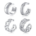 CHIC & ARTSY 925 Sterling Silver Ear Cuffs for Women, Non Piercing Clip On Cartilage Cuffs, Adjustable Fake Conch & Helix Earrings, Gold Plated & Oxidized Various Styles - color: ear cuff #15