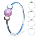 925 Sterling Silver & 14K Gold Filled Nose Ring Hoop Handmade Piercing Jewelry For Women - 24 Gauge 2mm,7mm Tiny Nose Ring with Opal - Gift Ready - color: Pink Opal Silver