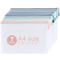 7 Pack Mesh Zipper Pouch Bags, A4 Plastic Zipper Bags,Waterproof File Pouches for Office Supplies, Travel, Storage, Puzzles & Board Games