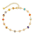 Yumikoo 18k Gold Plated Anklet Ankle Bracelets for Women - style: Colorful Round Beads