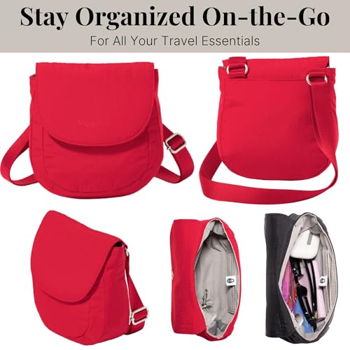 Baggallini Swift Flap Mini Crossbody - color: B- Lite Scarlet Red