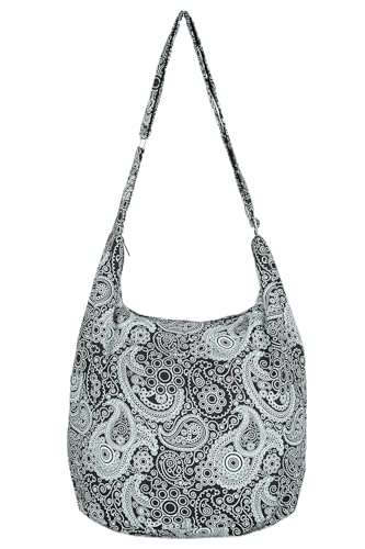 Your Cozy Hobo Sling Bags For Women Crossbody Bag Thai Top Handmade Shoulder Bag with Adjustable Strap - color: Peacock