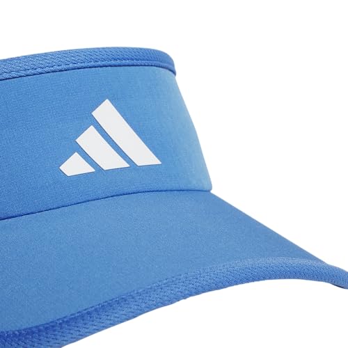 adidas Women's Superlite Visor – Lightweight Moisture-Wicking Running Tennis Hat - color: Ray Blue/White/3