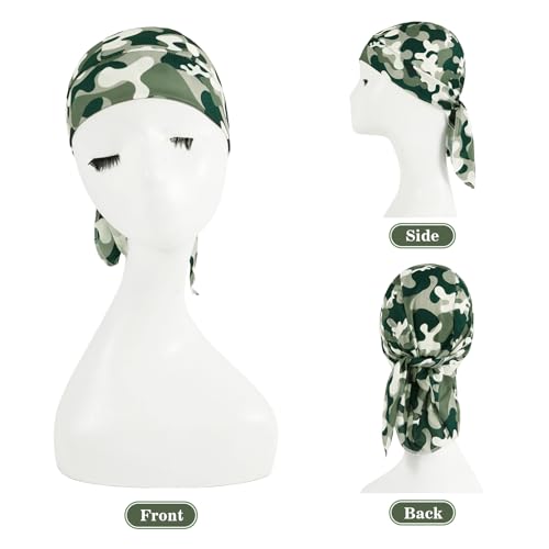 DOCILA 6 Pcs Do Rags Skull Cap for Men Women Helmet Liner Head Wrap Motorcycle Bandana All Seasons Cycling Durags Beanie