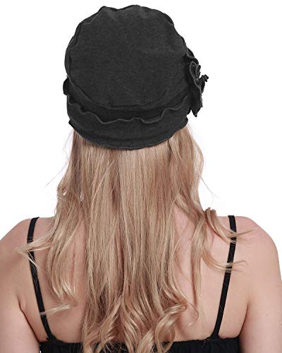 osvyo Chemo Headwear Turban Cap for Women - Cancer Beanie Hair Loss Sealed Packaging - color: Cotton Dark Grey