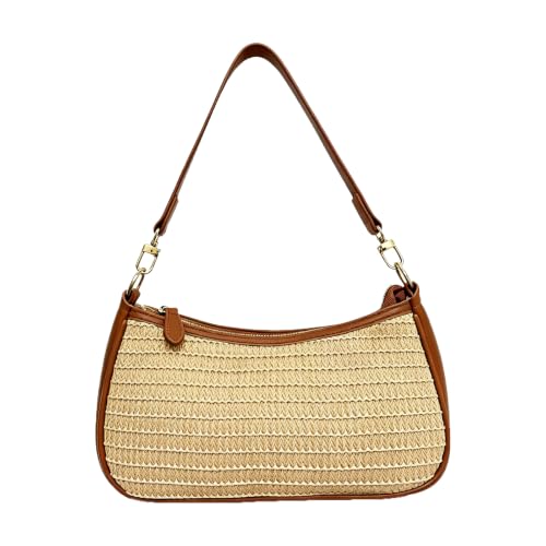 Shoulder Bag for Women with 2 Removable Straps and Zipper Closure Crossbody Bags Clutch Tote HandBags Purses | with 2 Removable Straps - color: Newbrown