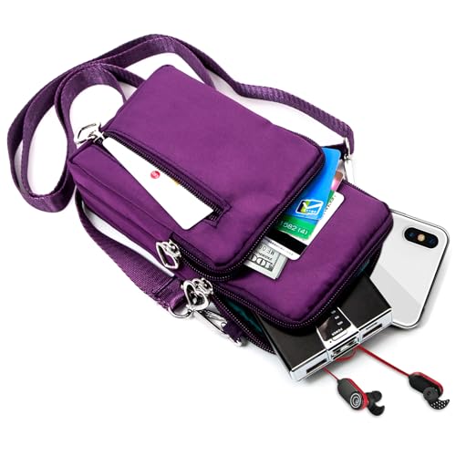 BIAOTIE Lightweight Small Crossbody bags Cell Phone Purses Travel Pouch Shoulder Bag for Women - color: Dark Purple