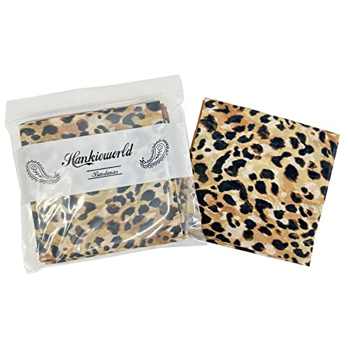 Single Pack Bandanas 60s Premium Cotton Soft Thin Handfeel Large Handkerchief for Men and Women - color: 1 Pack-leopard