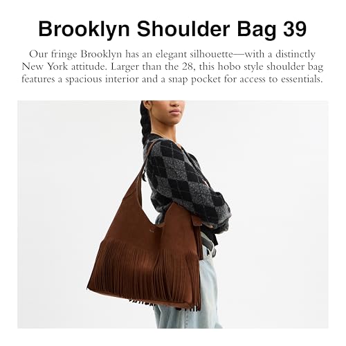 COACH Brooklyn Shoulder Bag 39 - color: Warm Brown Suede Fringe