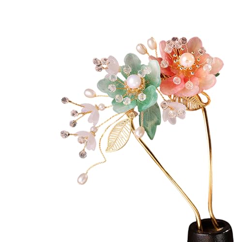 Chinese Hair Sticks for Buns Flower Hair Pins Hanfu Decorative Hair Chopstick