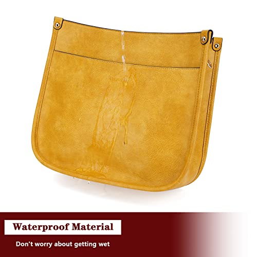 HKCLUF Crossbody Bag Purse for Women 2PCS/Set Leather Hobo Handbag Wallet Set With 2Adjustable Guitar Strap Shoulder Bag | Purse - color: A16-yellow