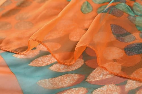 Womens Sexy Bohemian Floral Beach Cover Up Sarong Wrap Swimsuit Beachwear - color: B-orange