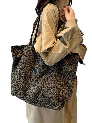 MakeMeChic Women's Leopard Tote Bag Cheetah Oversize Shoulder Bag Weekender Bag - color: Multicolor Cheetah