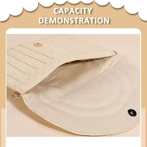 Crossbody Bags for Women, Straw Clutch Purses, Bohemian Handmade Woven Envelope Package, Tassel Handbags for Women | Bohemian - color: Beige