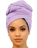 Harewom Head Wraps for Black Women Stretch Head Scarf Long African Hair Wraps Turban Headwraps Jersey Headbands - color: 1pcs -Lavender
