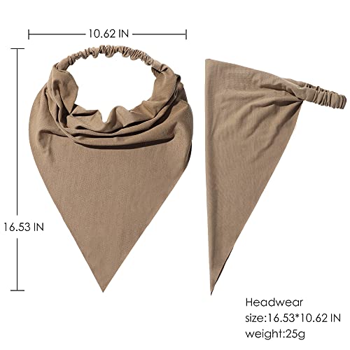 Vercret 6 Pack Hair Scarf Headband for Women Elastic Bandana Head Scarf Large Boho Triangle Kerchief with Clips Non Slip Scarves - color: J Spring Thunder