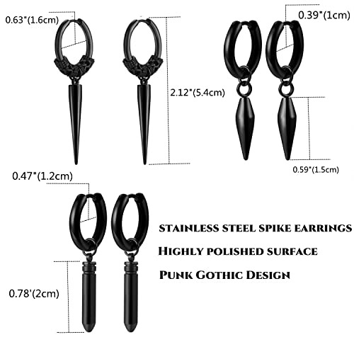 Aroncent 12PCS Stainless Steel Fake Tapers Mens Earrings Illusion Tunnel Cheater Piercing Jewelry Set for Men Women - color: Feather