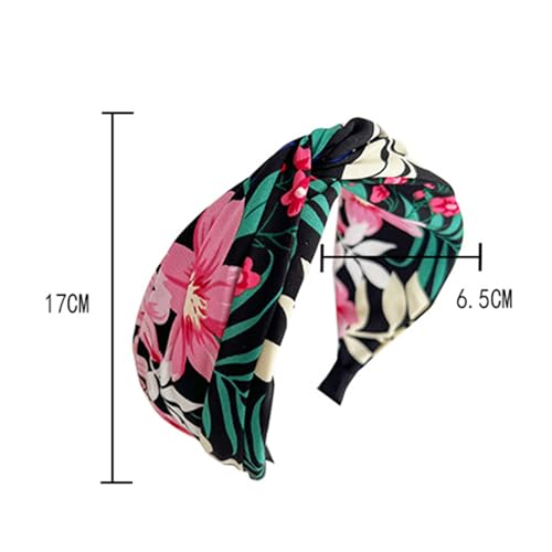 4 Pack Floral Leaves Printed Headbands Wide Knotted Headbands for Women Cross Knot Fashion Hair Bands-Leisure - color: Leisure