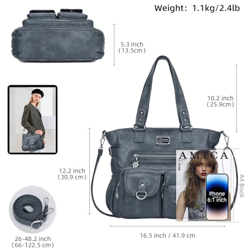 KL928 Large Purses for Women Shoulder Bag Tote Handbags Stylish Vegan Leather Hobo Bags Ladies, A-Black-4 | Large - color: A-peacock Blue