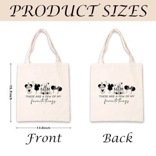 Canvas Tote Bag Aesthetic for Women,Reusable Canvas Cute Shoulder Bag for Grocery, Shopping, Beach & Daily Use - color: Favorite Things
