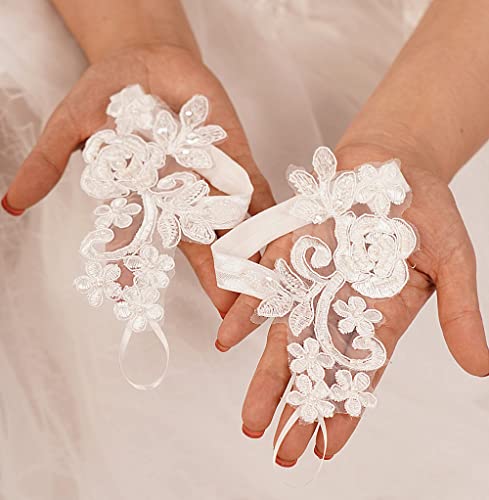 Foot Lace for Beach Wedding Barefoot Sandals White Lace Anklet for Bride Women Foot Anklet Jewelry On Summer Beach Gift for Her