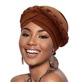African Women Turban Caps Pre-Tied Twisted Turbans Head Scarf for Women Hair Wraps Cover Beanie Cancer Chemo Headwear - color: 1 Pack Twisted Braid A: Coffee