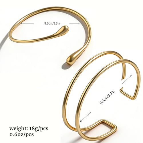 2Pcs Minimalist Simple Swirl Upper Arm Cuff Bracelets for Women Arm Bangle Armlets Adjustable - color: arm cuff new