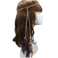 WLBON Halloween Boho Feather Headband Hippie Indian Hair Hoops Bands Tassel Bohemian Headpiece Hairband Women Christmas Wedding Holiday Festival Masquerade Cosplay Dress Up Birthday Party Accessories - color: Mixed Peacock