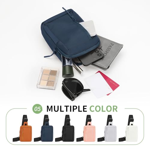 Mini Sling Bag for Men and Women, 7.5 Inch Small Anti Theft Crossbody Sling Backpack Nylon Chest Bag Fanny Pack for Travel Running Hiking (Dark Blue) - color: Dark Blue