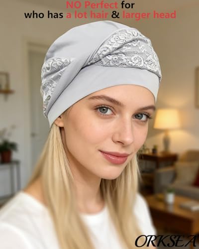 Chemo Headwear for Women Knot Beanies with Stretch Elastic Turbans Soft Cancer Hats Head Coverings Scarf Headwraps - color: Gray
