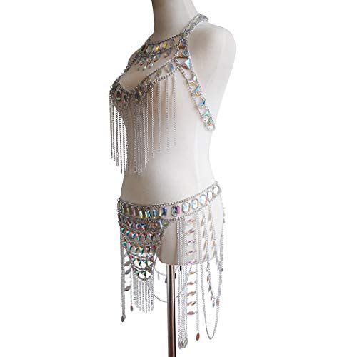 Women's Sexy Suit Body Chain - color: Silvery Color-A-Body Chain Suit-3