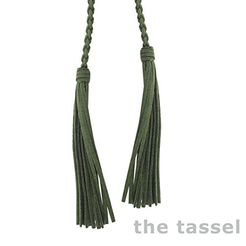 TeeYee Women Girls Braided Waist Tie Belt/Rope with Tassel Wrap Cloth Belts for Dress Pants - color: Dark Green, size: 63inch