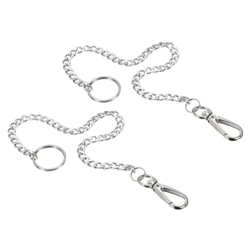 PATIKIL Flat Keychain with Keyring Clasp, 304 Stainless Steel Clip for Jeans Pants Belt Loop Pocket Wallet Purse Handbag