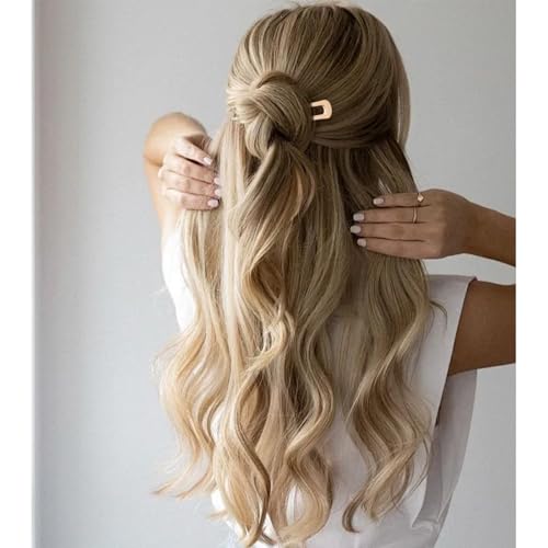 French Hair Pin, 8 PCS Hair Pins for Women Metal Hair Side Combs, French Pins Hair, U Shaped Hair Pins for Buns Updos, French Pins Hair Stick Pin Hair Combs for Styling Hairpin Hair Accessories - color: Black&Gold