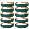 Wecoe 10 Pack Dark Green Headbands 1 Inch Wide Satin Headbands Women Non Slip Fashion Plain Head Bands Solid Hair Bands DIY St. Patrick's Day Hair Accessories for Women Girls Diademas Para Mujer - color: Dark Green