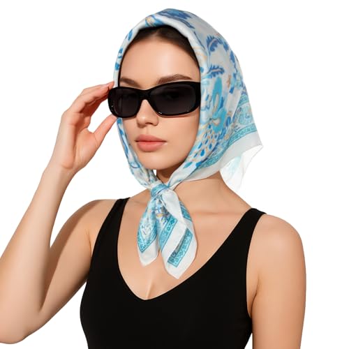 RIIQIICHY Women Head Hair Scarf Like Satin Silk Scarf Sleeping Hair Wrapping Night 27.5" - color: C005