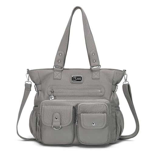 KL928 Large Purses for Women Shoulder Bag Tote Handbags Stylish Vegan Leather Hobo Bags Ladies, A-Black-4 | Large - color: A-grey-2