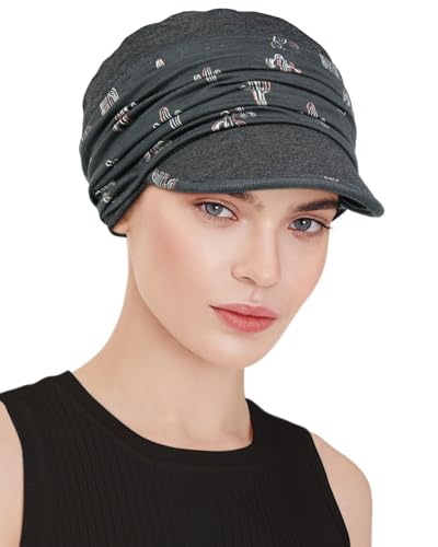 Chemo Headwear Viscose Newsboy Cap for Women Summer Hats - color: Gray Desert