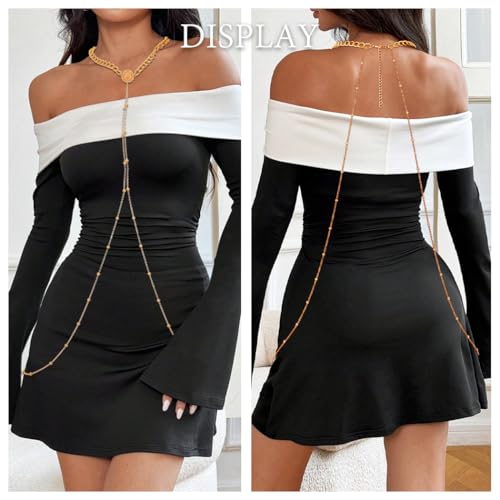Bounzhi Rhinestone Crossover Body Chain Bra Shiny Crystal Chest Harness Bikini Body Jewelry - style: Bead-Gold