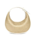 Herald Straw Crossbody Bag for Women Beach Woven Hobo Handbag Summer Chic Crescent Shoulder Purses with Adjustable Strap - color: Beige