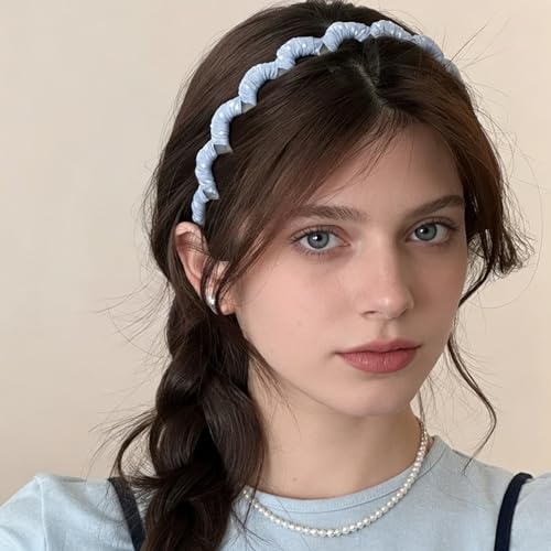 4 Pcs Polka Dot Headbands with Teeth for Women, Thin Non-Slip Comb Hairbands, Cute Wrapped Hard Head Bands, Toothed Hair Accessories for Washing Face & Daily Wear - color: Polka Dot