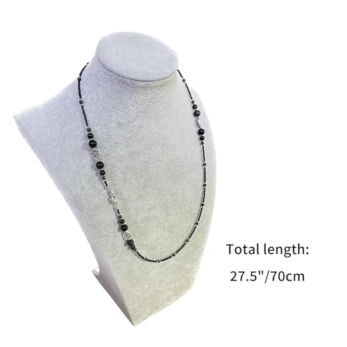 Damanse Beaded Glasses Chain,Eyeglass & Sunglass Strap For Women Stylish - color: Obsidian