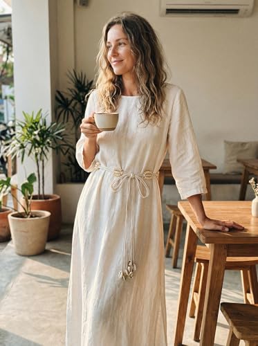 TeeYee Women Boho Rope Belts For Dresses Jeans Belt Adjustable Belt - color: 281white