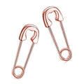 CHIC & ARTSY 925 Sterling Silver Safety Pin Earrings - Lightweight Comfortable Punk Paperclip Cartilage Hoop Earrings, Trendy Industrial Style Jewellery for Women and Men - color: Rose-Small Heart
