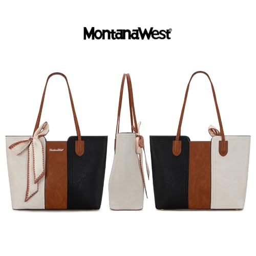 Montana West Tote Bags for Women Top Handle Satchel Purses - color: Three Chocolate B