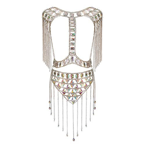 Women's Sexy Suit Body Chain - color: Silvery Color-Small Waistcoat Waist Chain Body Chain Suit-7