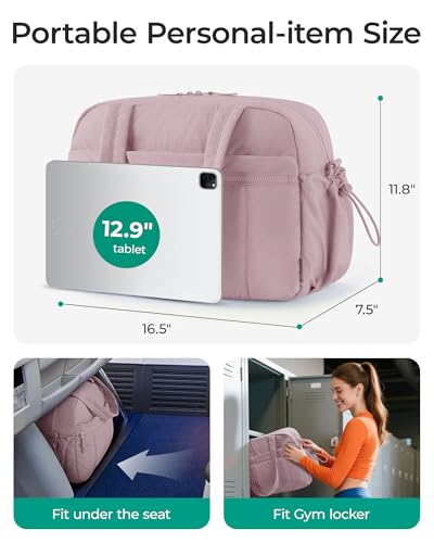 BAGSMART Gym Bag for Women, Duffle Bag for Travel with Wet Pocket, Lightweight Carry on Weekender Duffel, Water Resistant - color: Orchid Purple, size: Medium