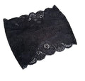 Lace Headband, Wide Floral Headcovering for Women (Black, 1 Count Pack of 1) - color: Black